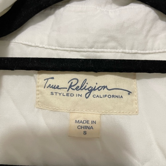 TRUE RELIGION WHITE WESTERN STYLE BUTTON UP DRESS SHIRT - Picture 2 of 2